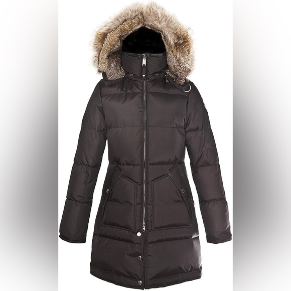 Pajar Jackets & Blazers - Pajar Canada goose black down fur hood women’s winter long parka jacket Sz S